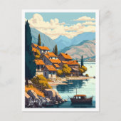 Lake Ohrid Travel Vintage Abbildung Postkarte (Vorderseite)