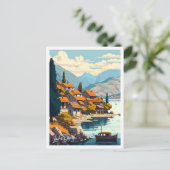 Lake Ohrid Travel Vintage Abbildung Postkarte (Stehend Vorderseite)