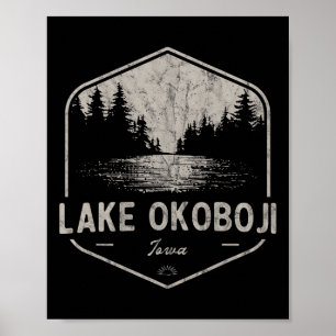 Lake Okoboji Iowa Outdoors Vintage Poster
