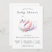 Lake Online Swan Baby Dusche Einladung (Vorne/Hinten)