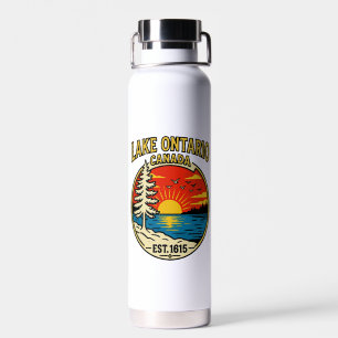 Lake Ontario Pop-Art-Sonnenuntergang Grafik-Farben Trinkflasche