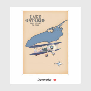 Lake Ontario USA Kanada Karte Aufkleber
