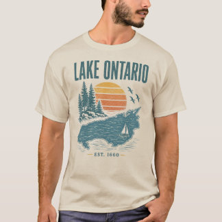 Lake Ontario Vintage Grafik T-Shirt, Seen-Protest T-Shirt