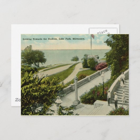 Lake Park, Milwaukee Vintage Postkarte (Vorne/Hinten)