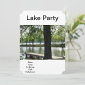 Lake Party Fishing Picnic Barbecue Family Reunion Einladung (Stehend Vorderseite)