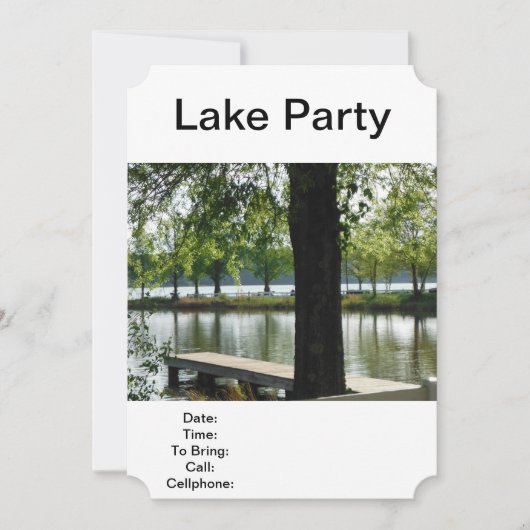 Lake Party Fishing Picnic Barbecue Family Reunion Einladung (Vorderseite)