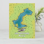 Lake Pátzcuaro Mexico Lake Map (Stehend Vorderseite)