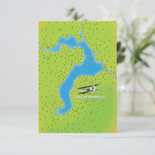 Lake Pend idaha Lake Map (Stehend Vorderseite)