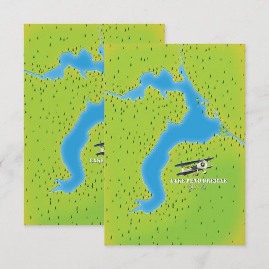 Lake Pend idaha Lake Map (Vorne/Hinten)