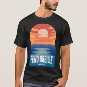 Lake Pend Ohr Lake Id Retro Sunset T-Shirt