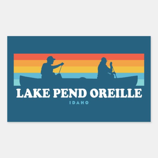 Lake Pend Oreille Idaho Canoe Rechteckiger Aufkleber (Vorderseite)