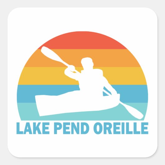 Lake Pend Oreille Idaho Kayak Quadratischer Aufkleber (Vorderseite)