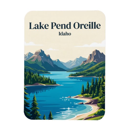 Lake Pend Oreille Idaho Magnet (Vertikal)