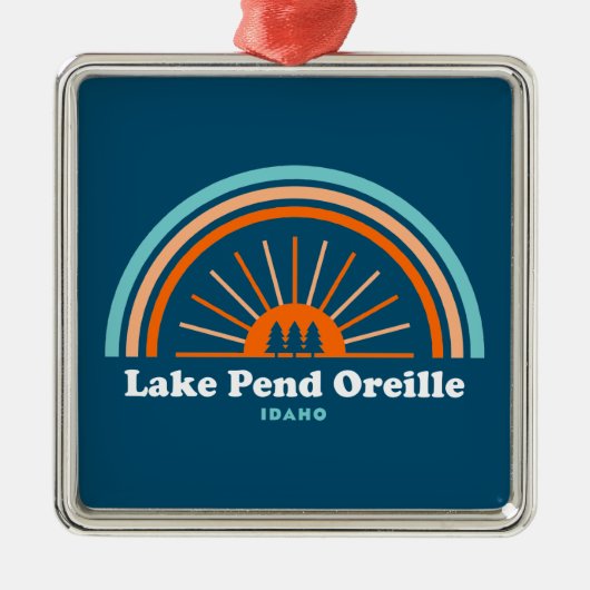Lake Pend Oreille Idaho Rainbow Ornament Aus Metall (Vorne)