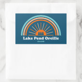Lake Pend Oreille Idaho Rainbow Rechteckiger Aufkleber (Tasche)