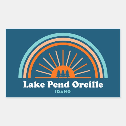 Lake Pend Oreille Idaho Rainbow Rechteckiger Aufkleber (Vorderseite)