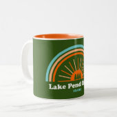Lake Pend Oreille Idaho Rainbow Zweifarbige Tasse (Vorderseite Links)