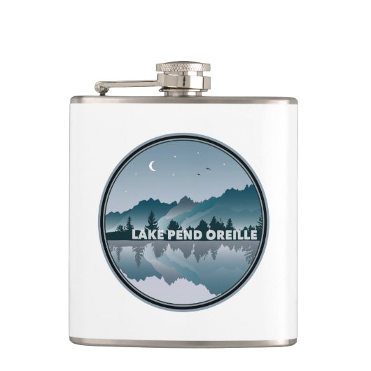 Lake Pend Oreille Idaho Reflektion Flachmann (Vorderseite)