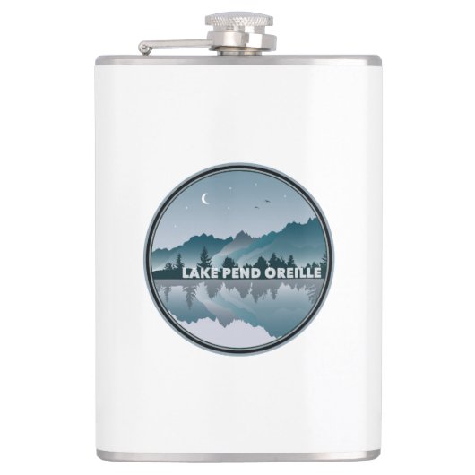 Lake Pend Oreille Idaho Reflektion Flachmann (Vorderseite)