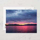 Lake PendOreille Silhouette Sunset, Bayview, Idaho Postkarte (Vorne/Hinten)