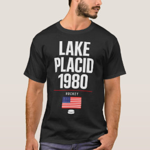 Lake Placid 1980 Hockey Vintage USA Puck New York T-Shirt