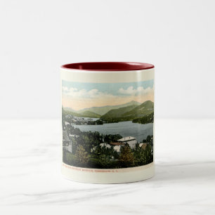 Lake Placid, Adirondacks, NY 1917 Vintag Style Zweifarbige Tasse
