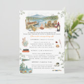 Lake Placid Bachelorette Weekend Itinerary  Einladung (Stehend Vorderseite)