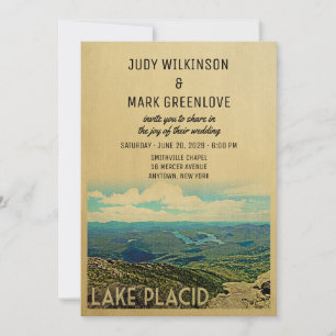 Lake Placid Hochzeits-Einladung Vintage Mitte des Einladung
