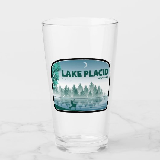 Lake Placid New York Deer Glas (Vorderseite)