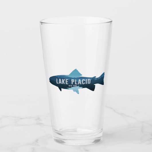 Lake Placid New York Fish Glas (Vorderseite)