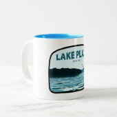 Lake Placid New York Fishing Rod Zweifarbige Tasse (Vorderseite Links)