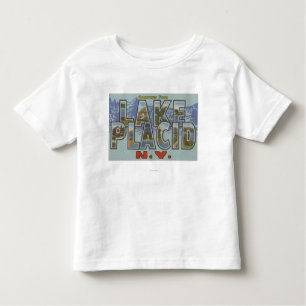 Lake Placid, New York - große Buchstabe-Szenen Kleinkind T-shirt