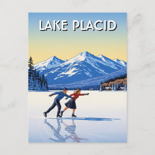 Lake Placid New York Ice Skaten Travel Postkarte