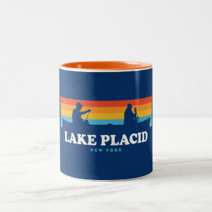 Lake Placid New York Kanu Zweifarbige Tasse