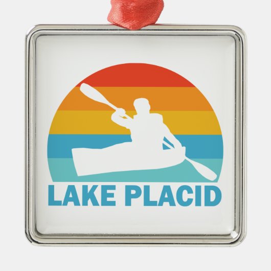 Lake Placid New York Kayak Ornament Aus Metall (Vorne)