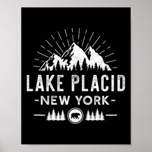 Lake Placid New York - Mountain Skiing Wanderfisch Poster