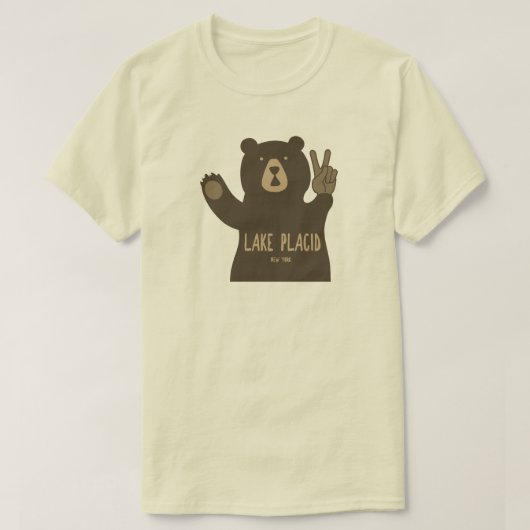 Lake Placid New York Peace Bear T-Shirt (Design vorne)