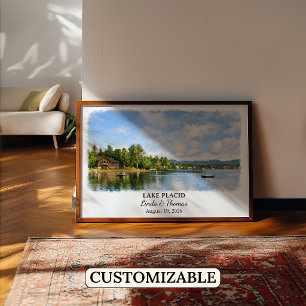 Lake Placid New York Poster, Aquarell, Maßgeschnei Poster