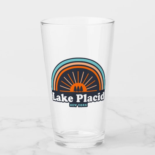 Lake Placid New York Rainbow Glas (Vorderseite)