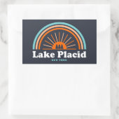 Lake Placid New York Rainbow Rechteckiger Aufkleber (Tasche)