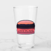 Lake Placid New York Red Sunrise Glas (Vorderseite)