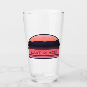 Lake Placid New York Red Sunrise Glas