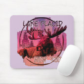 Lake Placid New York rustikale Elch Mousepad (Mit Mouse)