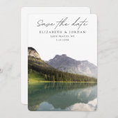 Lake Placid New York Save the Date Wedding Einladung (Vorne/Hinten)