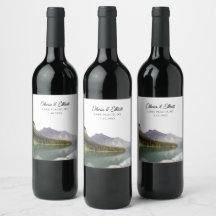 Lake Placid New York Wedding Wine Label