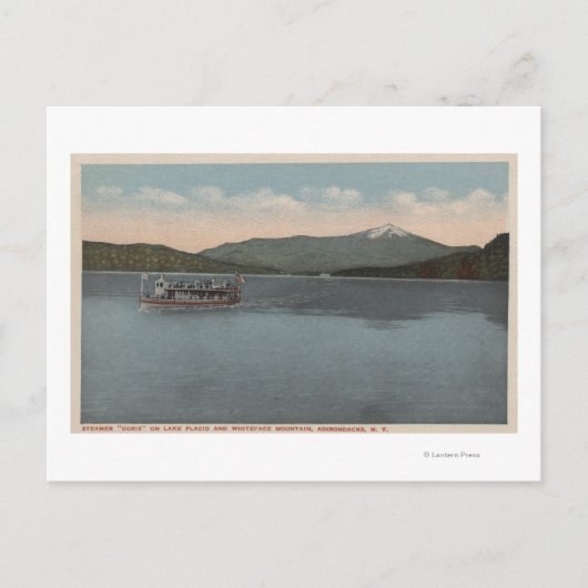 Lake Placid, NY - View of Steamer Doris Postkarte (Vorderseite)