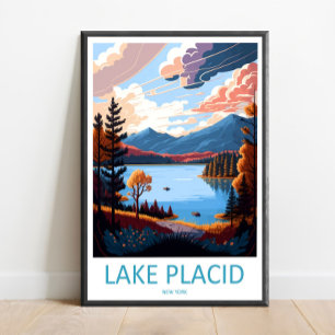 Lake Placid Reise Druck Wandkunst Lake Placid Wand Poster