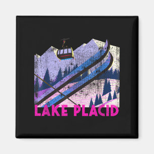 Lake Placid Ski - Vintage-Stil Lake Placid Skifahr Magnet
