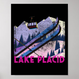 Lake Placid Ski - Vintage Style Lake Placid Skifah Poster