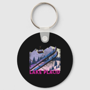 Lake Placid Ski - Vintage Style Lake Placid Skifah Schlüsselanhänger